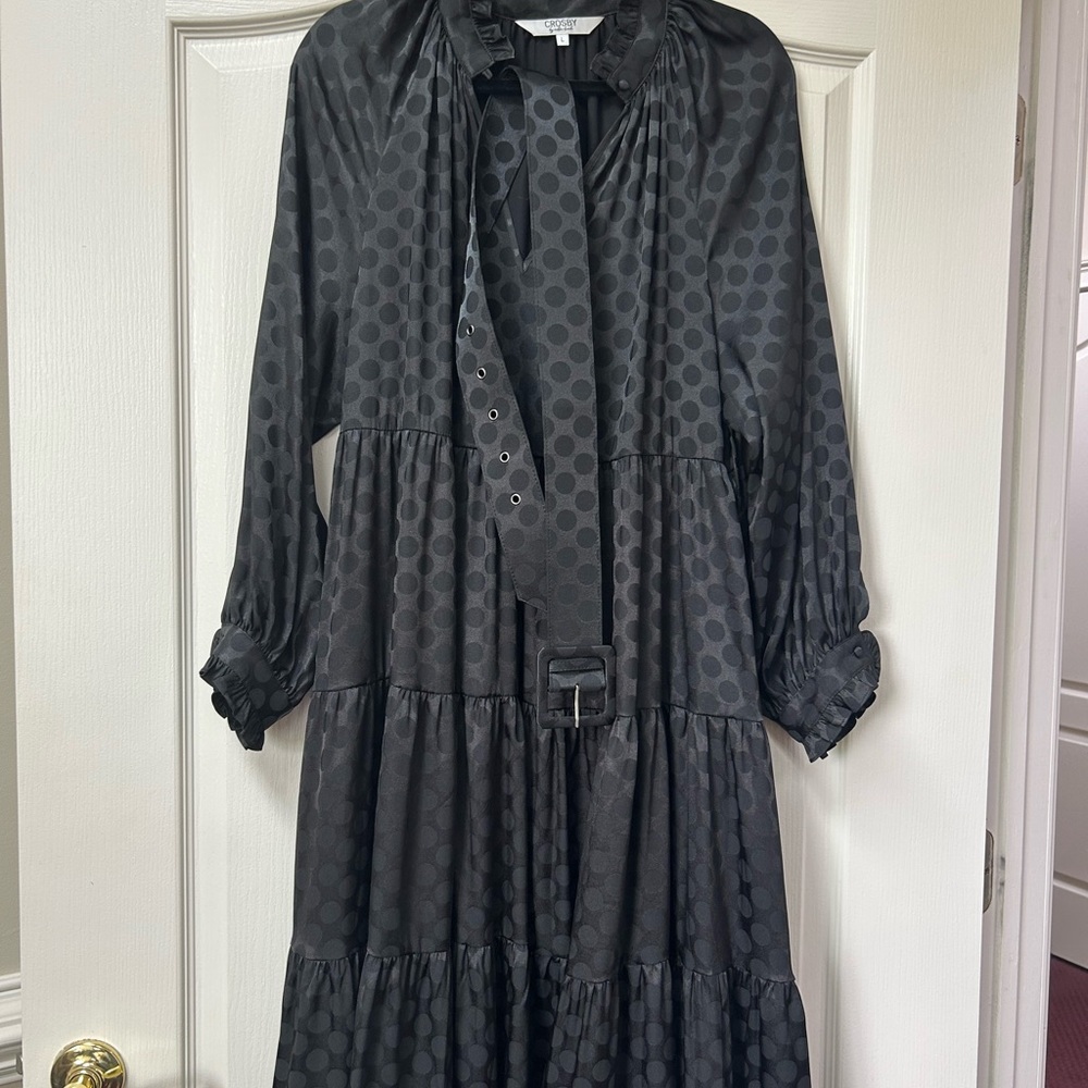CROSBY Chic Black Polka Dot Dress